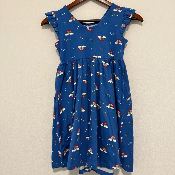 Hanna Andersson LIKE NEW Cotton Blend Pocket Short Sleeve Dress Size 8 - Picture 4 of 5